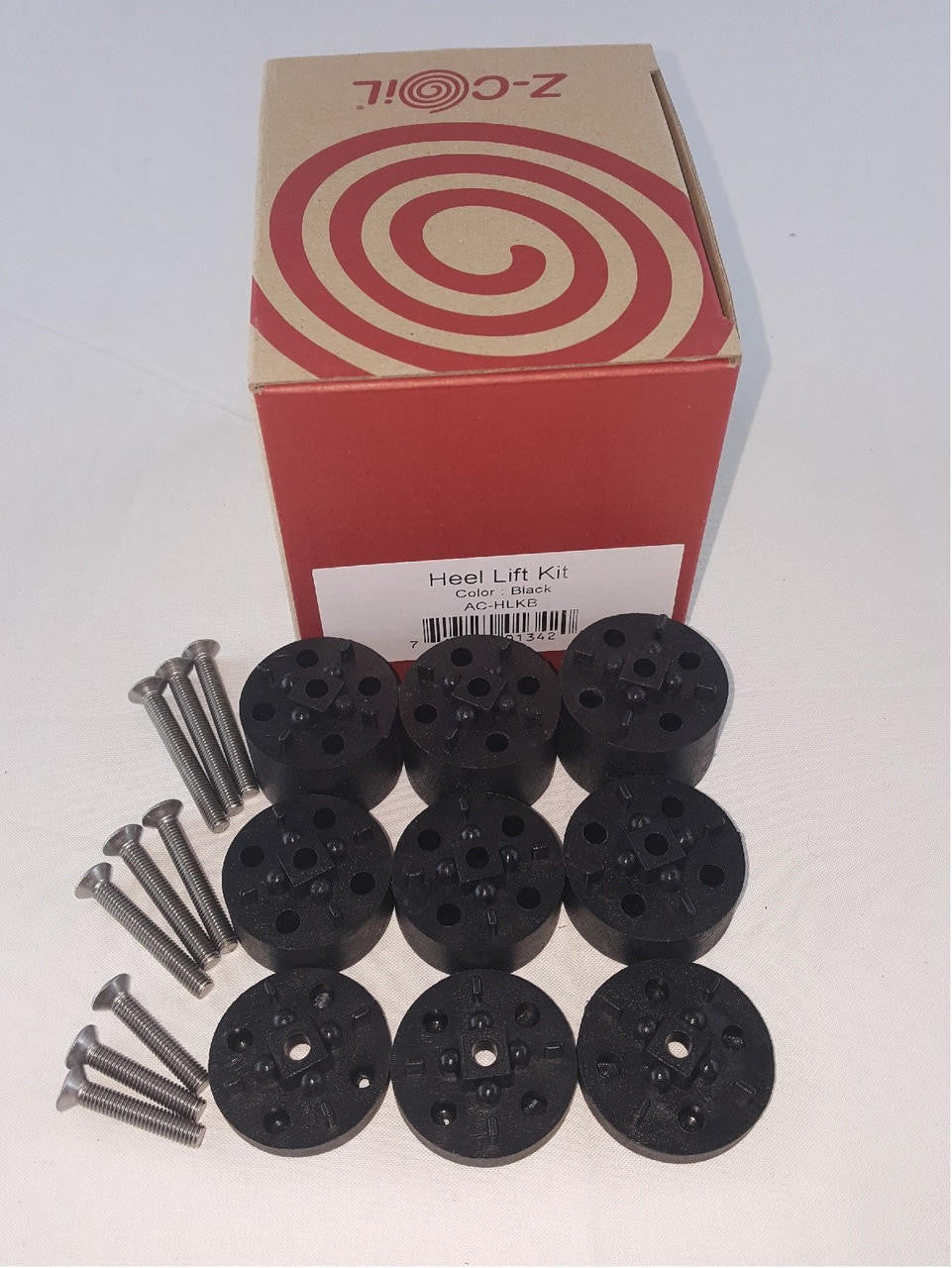 1.0 Heel Lift Kit Black - (9 pack includes all sizes) Z-CoiL Pain Relief Footwear