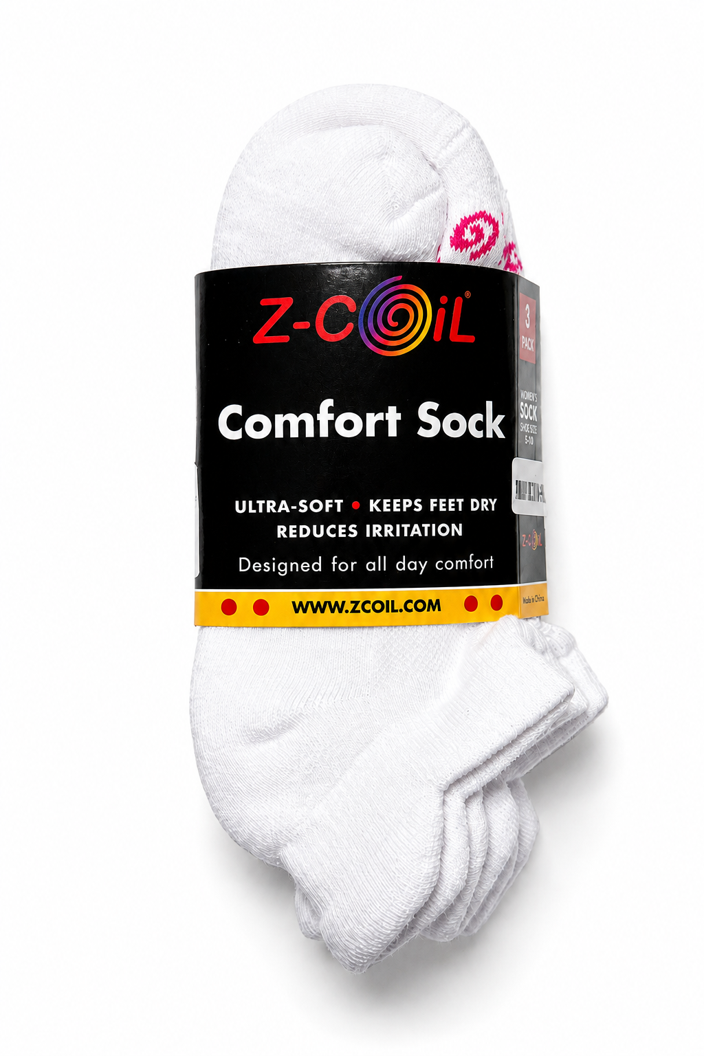 Low Cut Bamboo Socks — White, 3 Pack