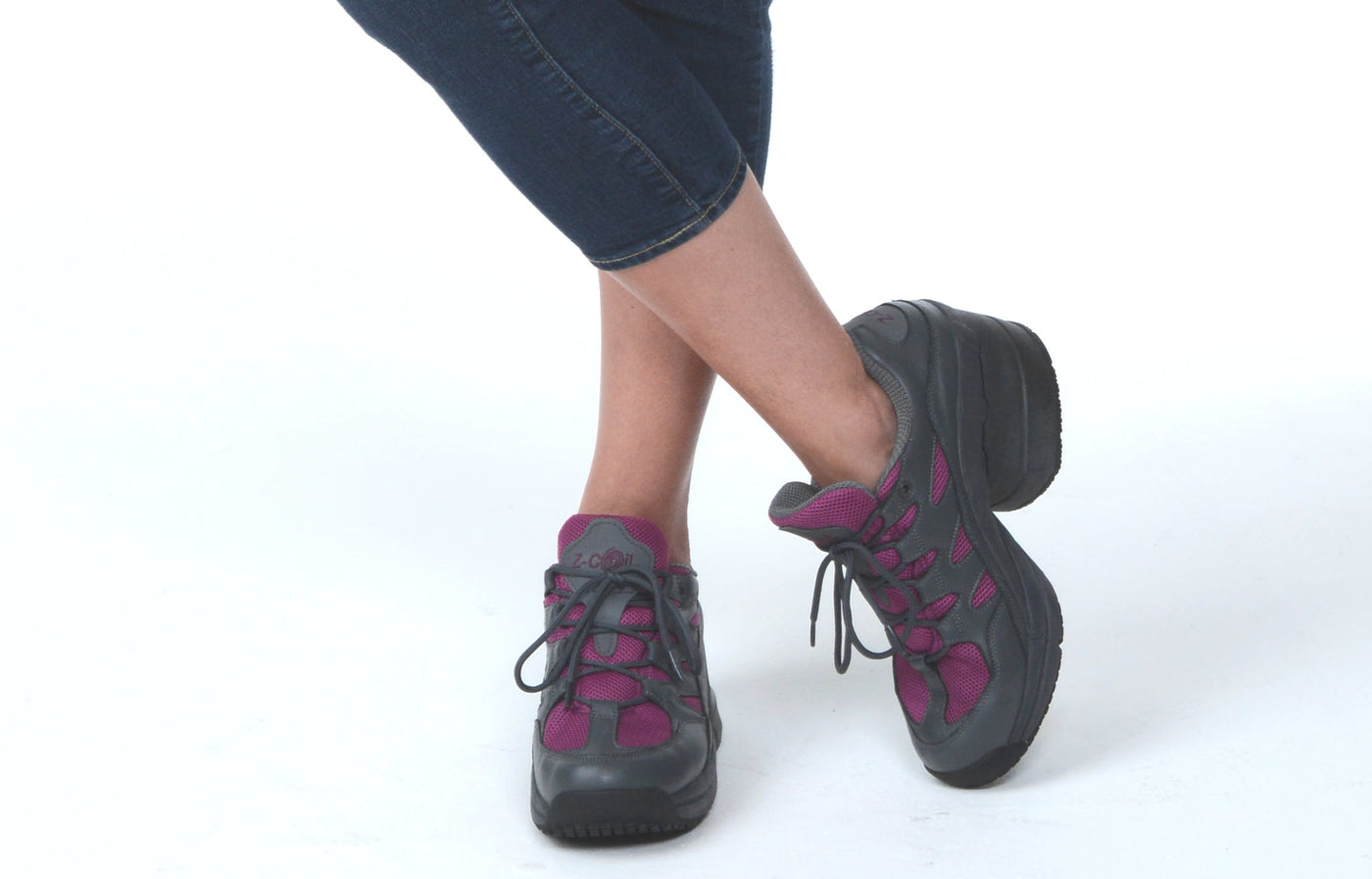 Easy Walking Freedom Grey Fuchsia Covered CoiL Z-CoiL Pain Relief Footwear