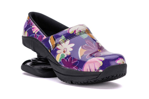 Floral-patterned shoe on a white background